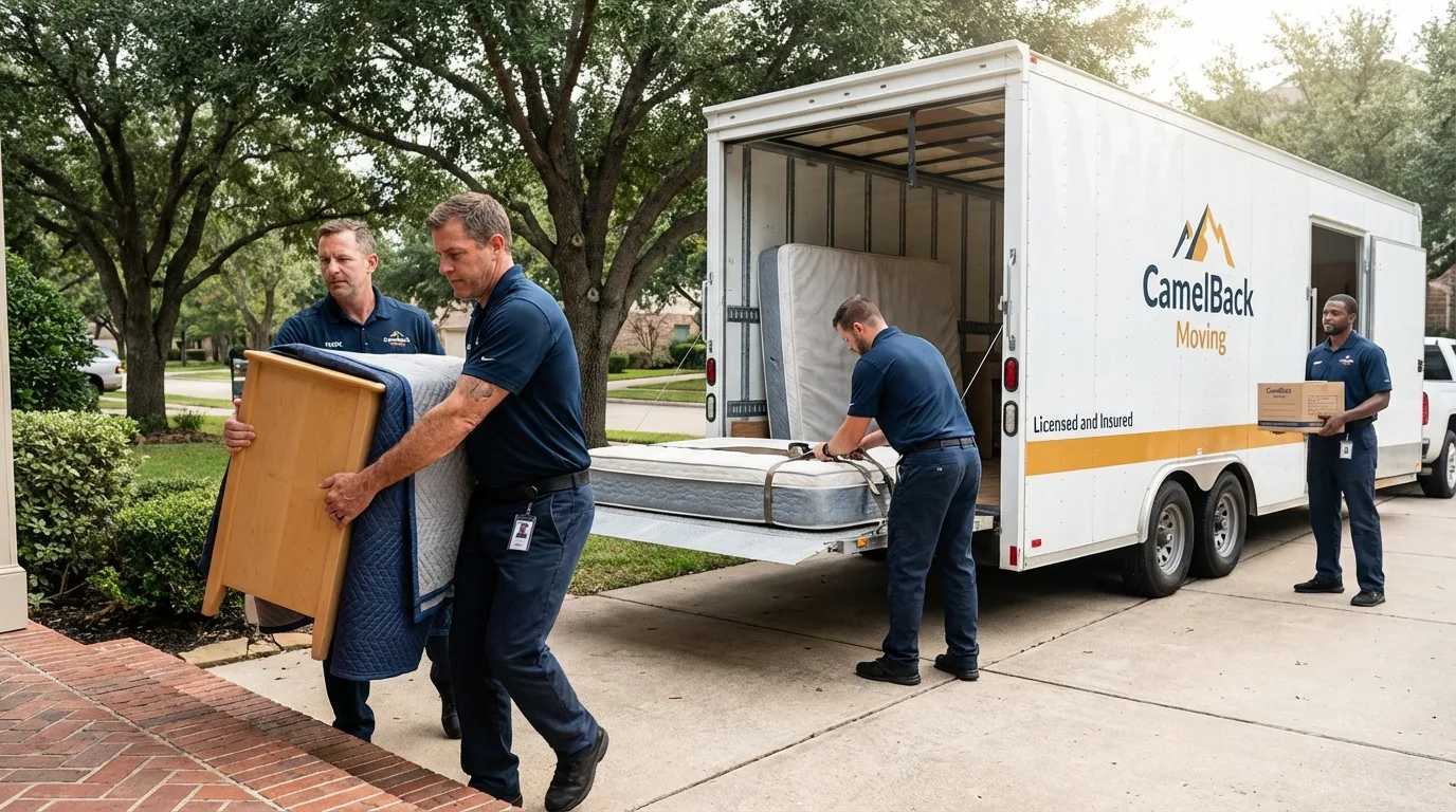 Crew loading residential truck for cross-state move from Belmar, NJ